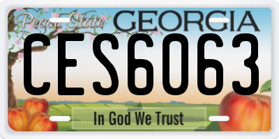 GA license plate CES6063