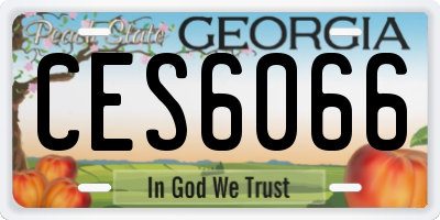 GA license plate CES6066