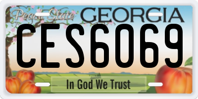 GA license plate CES6069