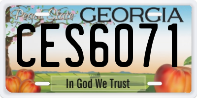 GA license plate CES6071