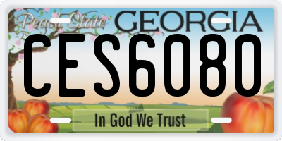 GA license plate CES6080