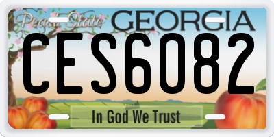 GA license plate CES6082