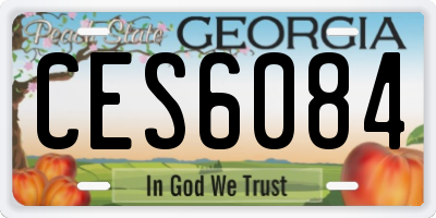 GA license plate CES6084