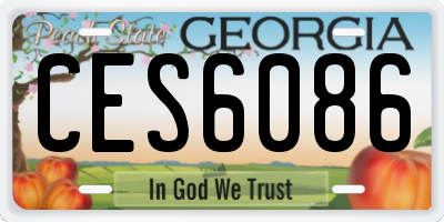 GA license plate CES6086