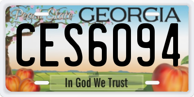 GA license plate CES6094