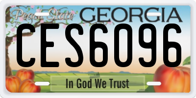 GA license plate CES6096