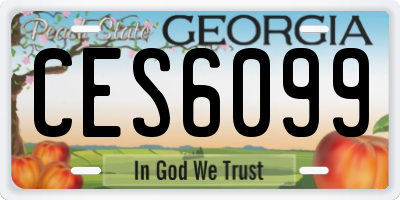 GA license plate CES6099