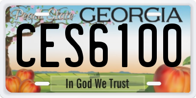 GA license plate CES6100