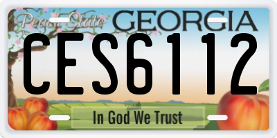 GA license plate CES6112