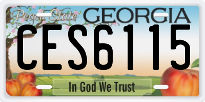 GA license plate CES6115