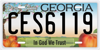 GA license plate CES6119