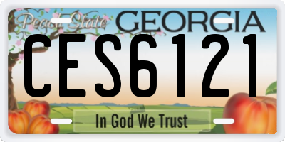 GA license plate CES6121