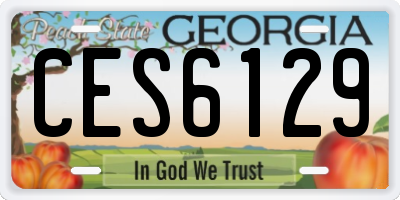 GA license plate CES6129