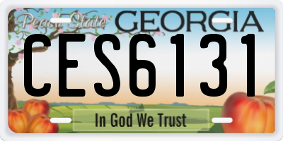 GA license plate CES6131