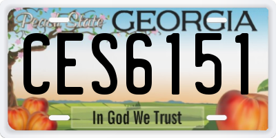 GA license plate CES6151