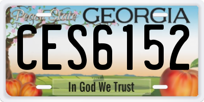 GA license plate CES6152
