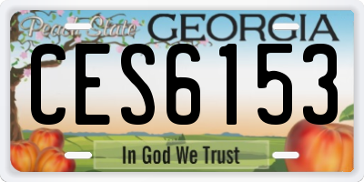 GA license plate CES6153