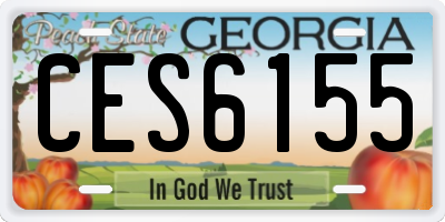GA license plate CES6155