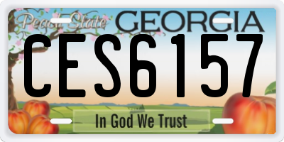 GA license plate CES6157