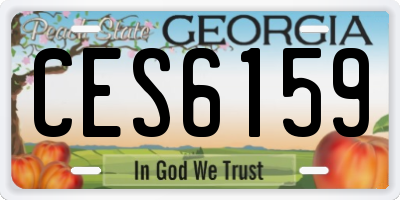 GA license plate CES6159