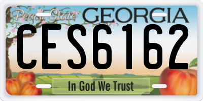 GA license plate CES6162