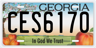GA license plate CES6170