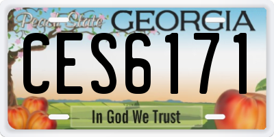 GA license plate CES6171