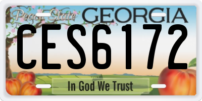 GA license plate CES6172