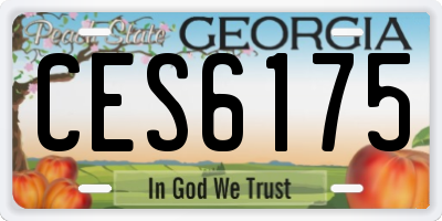 GA license plate CES6175