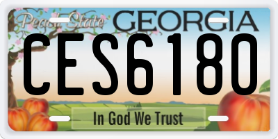GA license plate CES6180