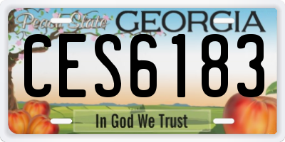 GA license plate CES6183