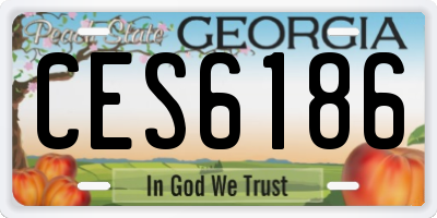 GA license plate CES6186