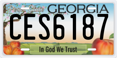 GA license plate CES6187