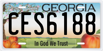 GA license plate CES6188