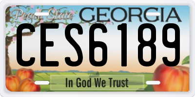 GA license plate CES6189