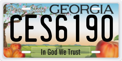 GA license plate CES6190
