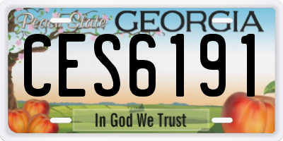 GA license plate CES6191