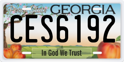 GA license plate CES6192
