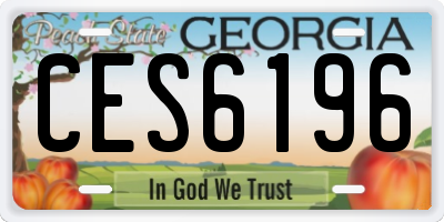 GA license plate CES6196