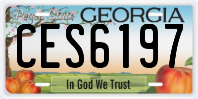 GA license plate CES6197