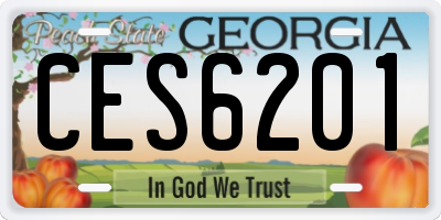 GA license plate CES6201