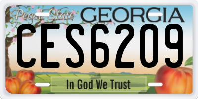 GA license plate CES6209
