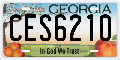 GA license plate CES6210
