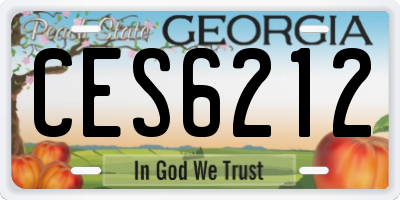 GA license plate CES6212