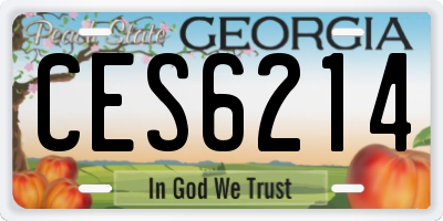 GA license plate CES6214