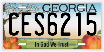 GA license plate CES6215