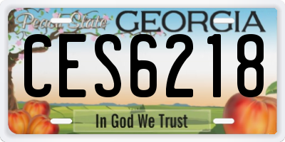 GA license plate CES6218