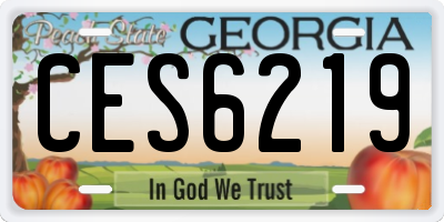 GA license plate CES6219