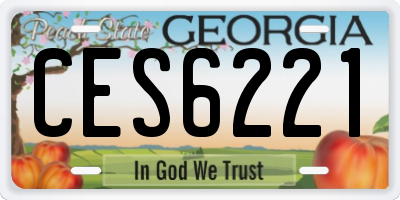 GA license plate CES6221