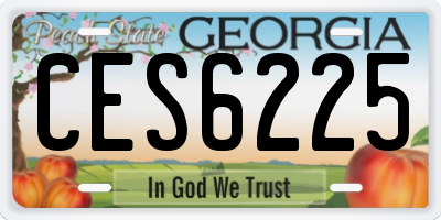 GA license plate CES6225
